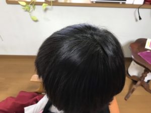 石臼挽きヘナＷ染めの仕上がりの髪